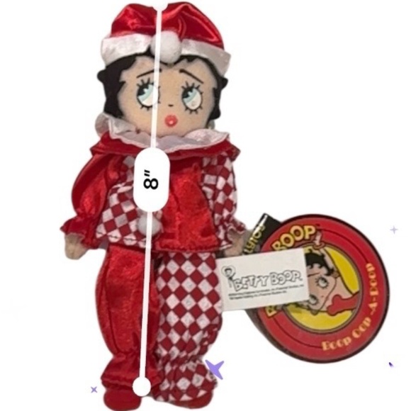 Betty Boop  2004 Jester Clown Rag Doll - Picture 10 of 11